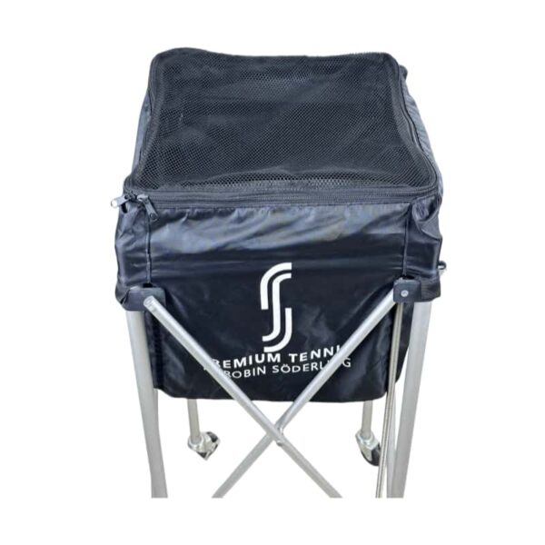 OEM customization Lightweight aluminum foldable tennis ball hopper cart with basket - Image 5