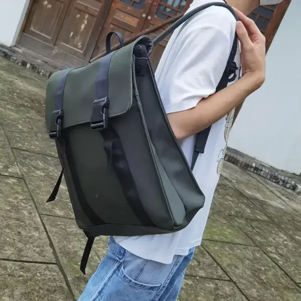 Hot Selling Light PU Backpack SchoolBag Unisex TravelBackpack - Image 2