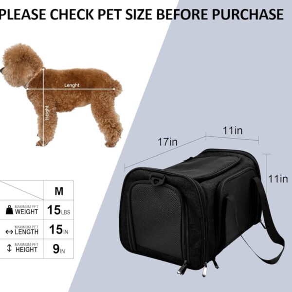Pet tote bag, cat tote bag, TSA approved soft edge - Image 3