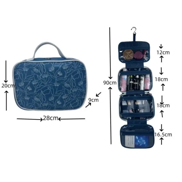 Women's Travel Toiletry Bag, Large Travel Cosmetic Bag, Transparent Makeup Bag with Hanging Hook for Container - Image 3